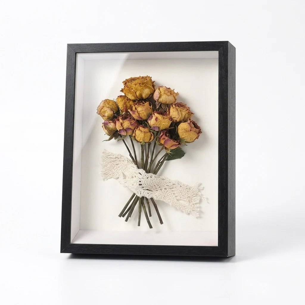 Traditional Nordic Wooden Shadow Box Frame 3 cm Deep for Keepsakes Optimized