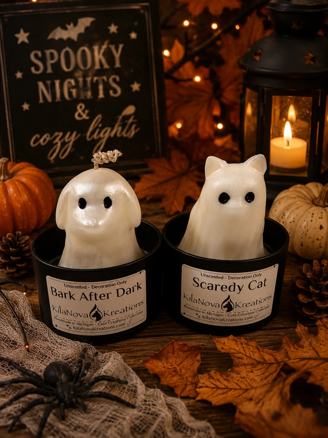 Enhanced Ghost Pets Bark After Dark Scaredy Cat Candles Fashionable