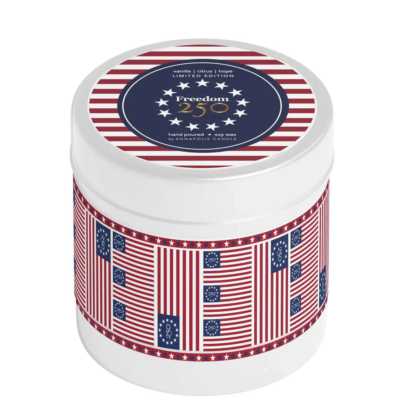 Unique Betsy Ross - dom 250 Limited Edition Large Tin Candle Comfortable