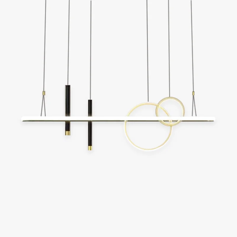 High-End Madina Modern Ring Metal Acrylic Pendant Light Black Gold Quality