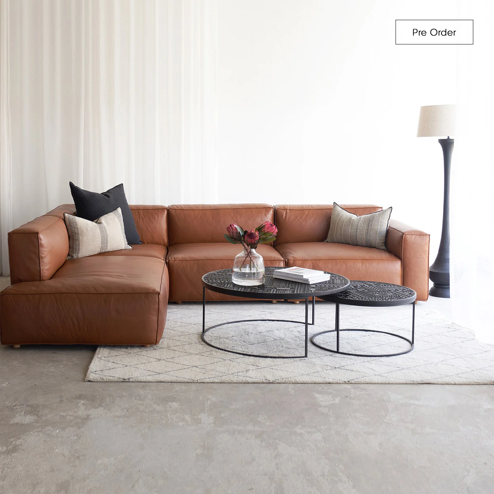 Lightweight Baker L Shape Sofa Bespoke Leather 341cm Fine Crafted