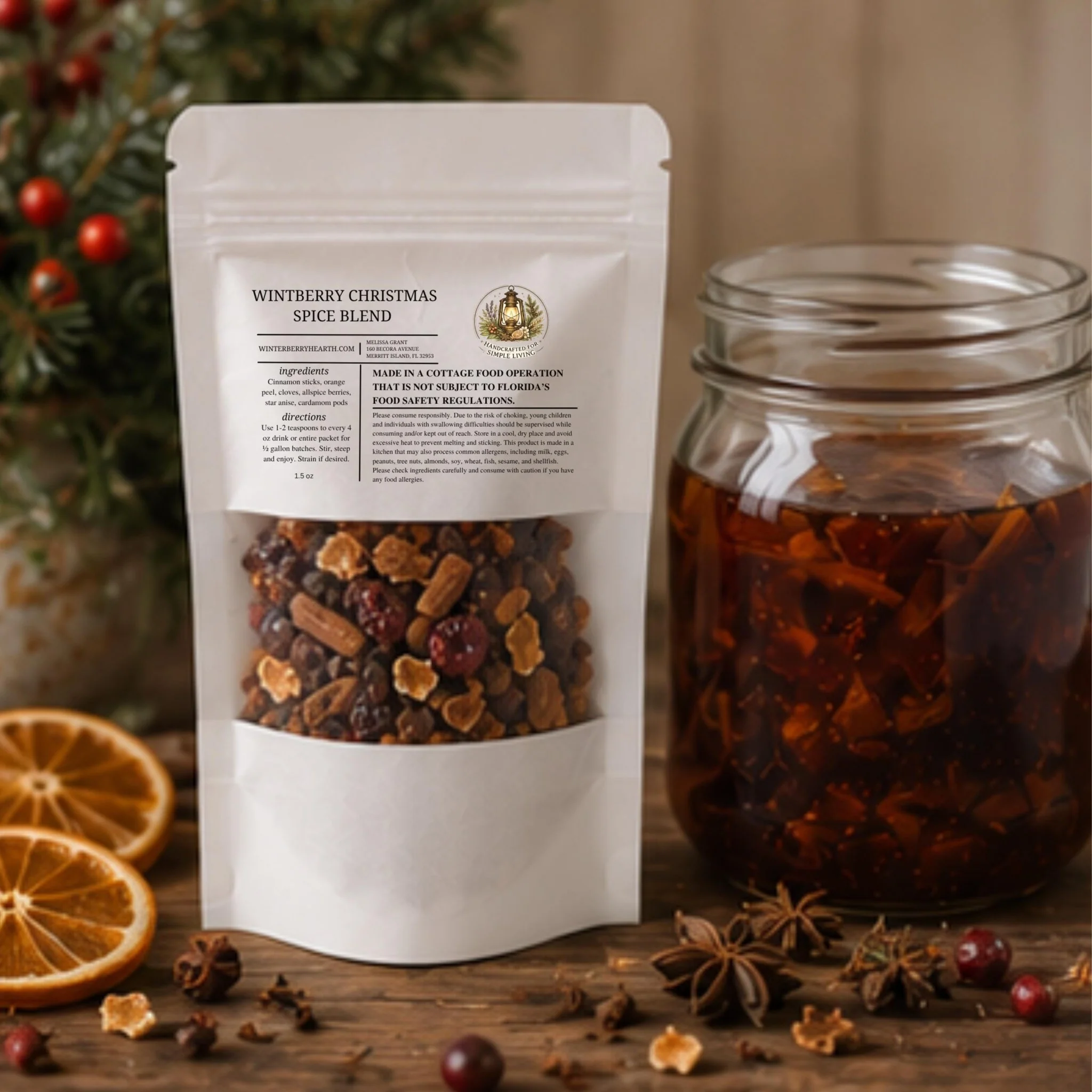 Solid Christmas At Winterberry Mulling Spice Blend Apple Cider Drink Mix Holiday Mulled Wine Refined