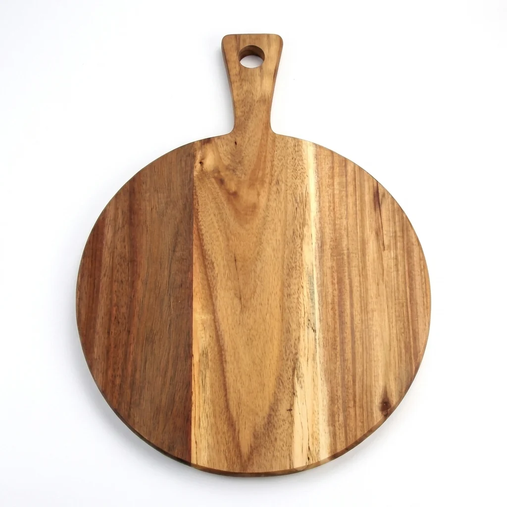 Comfortable Acacia Serving Board with Handle for Meat Bread Cheese Practical
