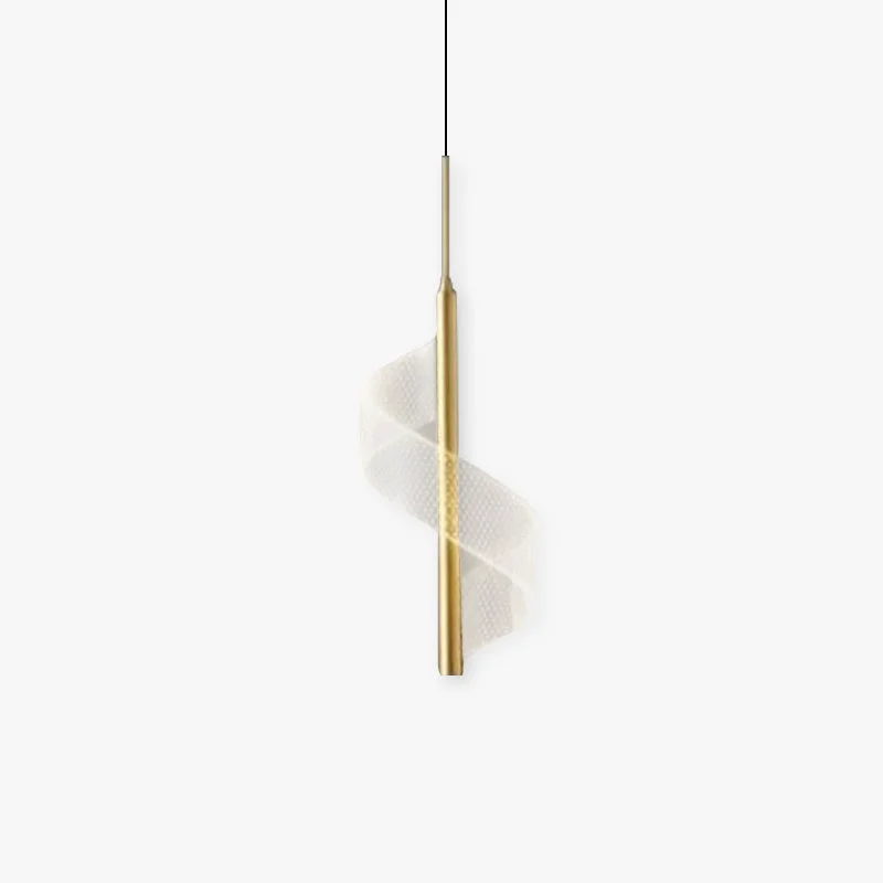 High-Performance Sanna Vintage Golden Ribbon Pendant Light Metal Acrylic 1 2 Head Specialty