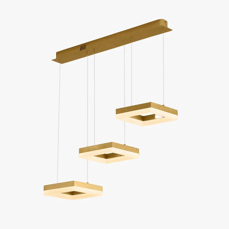 Outstanding Raheel Modern Gold Cluster 3 Lights Pendant Light Square Trusted