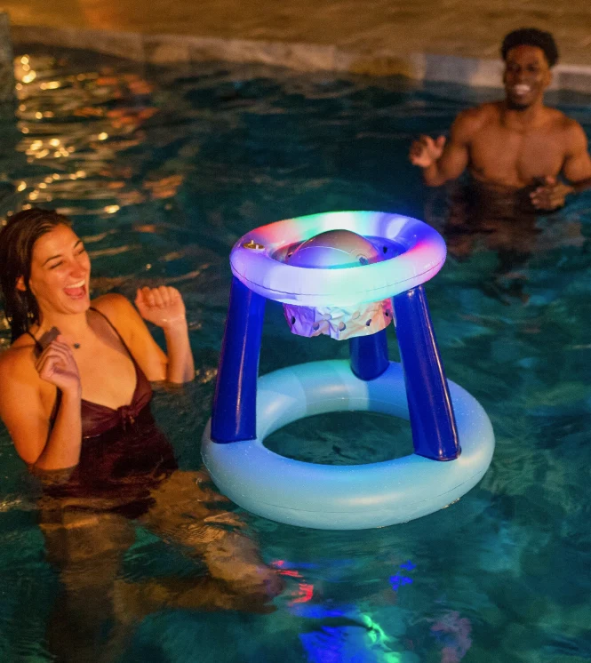 Superior PoolCandy Illuminated Floating LED Pool Basketball Set Functional