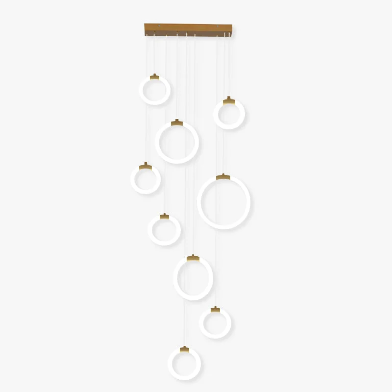 Excellent Jibril Minimalist Staircase Ring Metal Pendant Light Recyclable