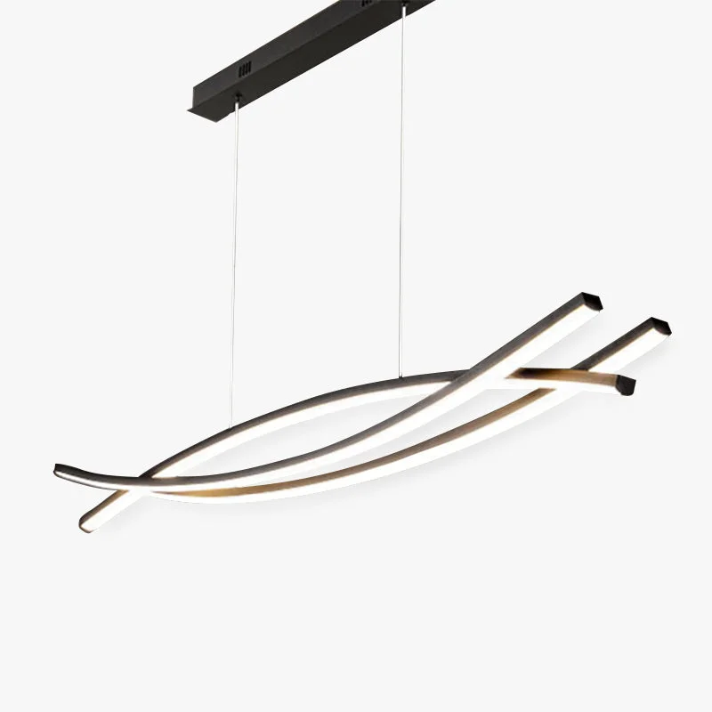 Soft Modern Linear Metal Pendant Light Black Recyclable