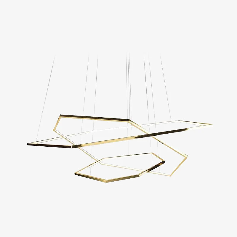 Premium Material Edge Minimalist Geomatic Metal Pendant Light Gold DIY Consistent