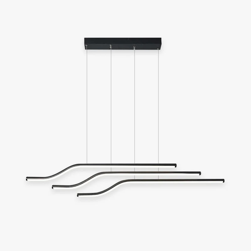 Optimized Minimalist Tri-Curved Metal Pendant Light White Black Detailed