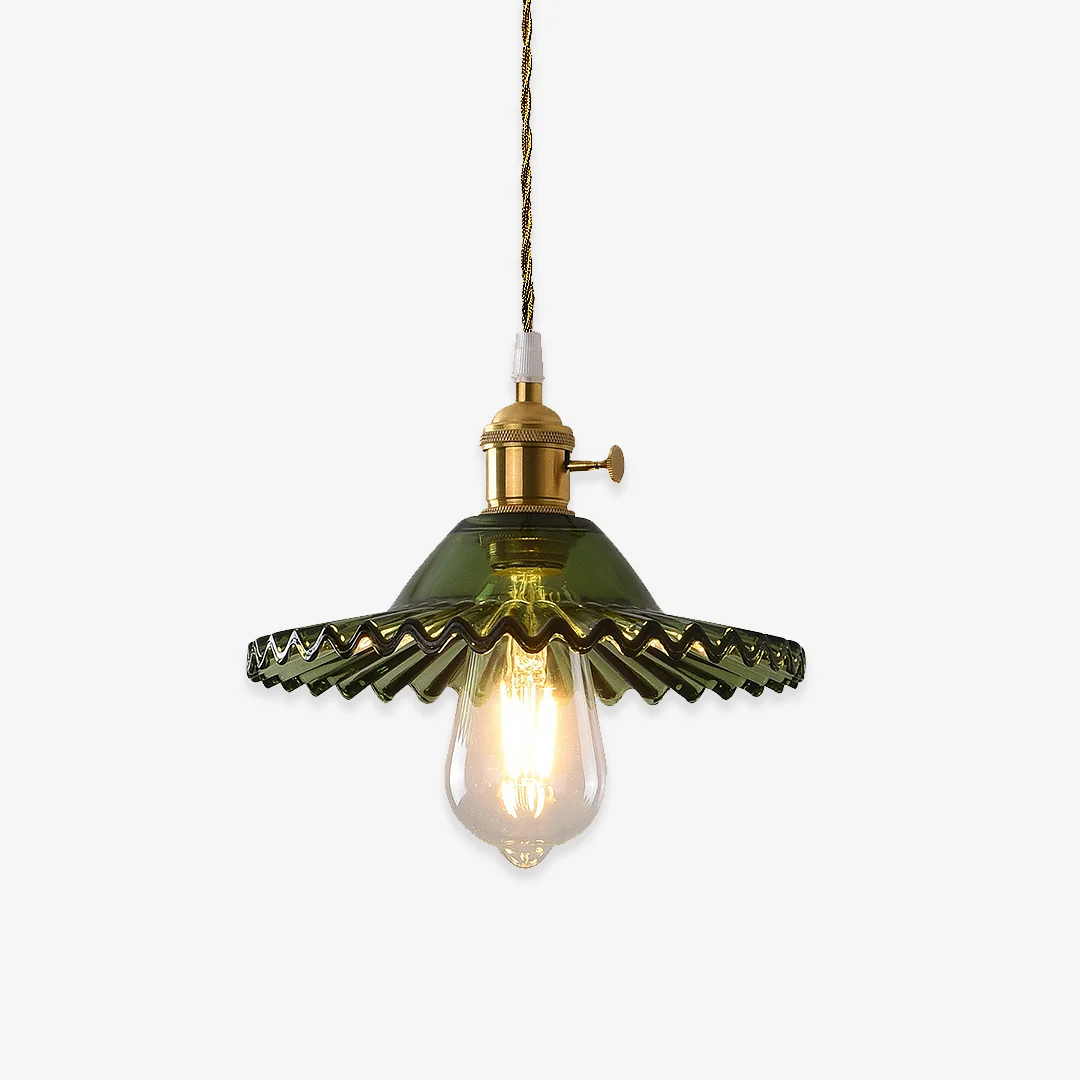 Easy-to-Use Mini Pleated Glass Pendant Lamp Casual