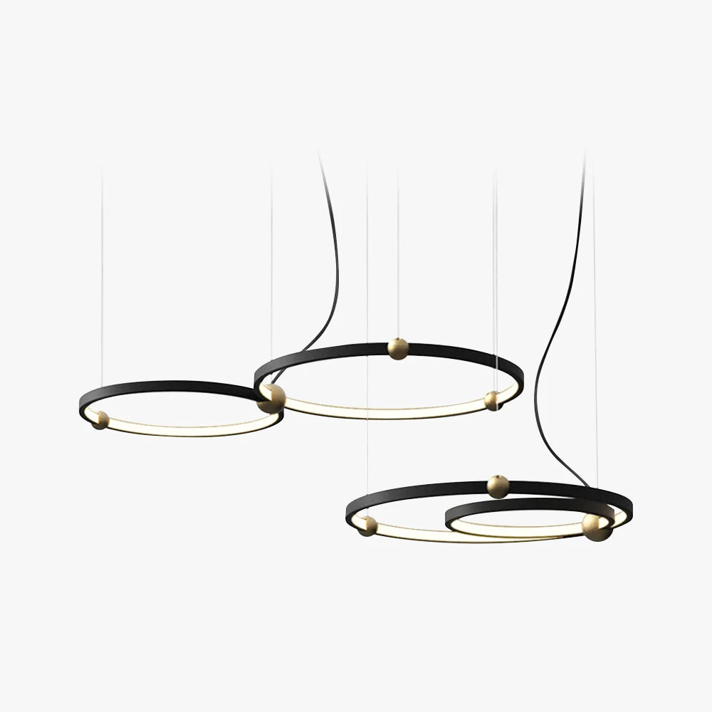 Elegant Arisha Minimalist Ring Metal Pendant Light Black Responsible