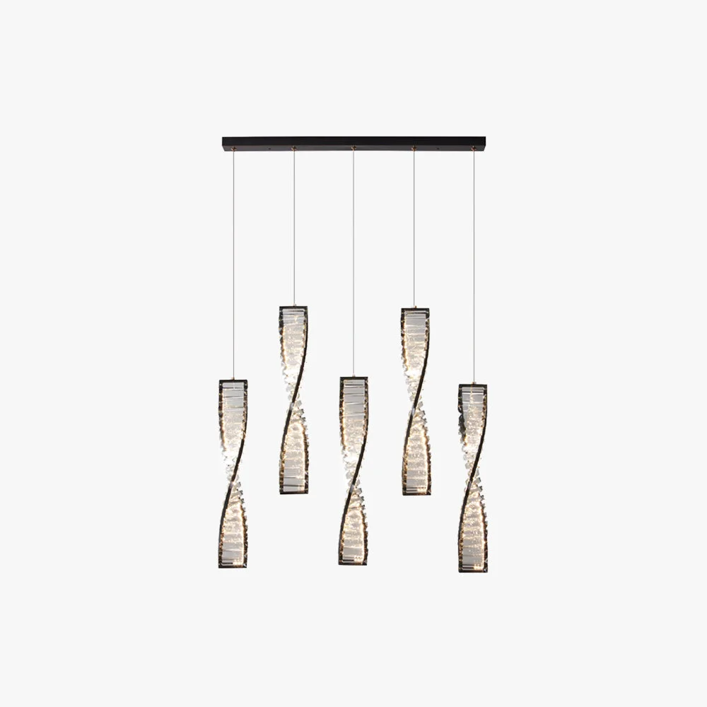 Innovative Marilyn Modern Spiral Strip Metal Pendant Light Black Gold Quality