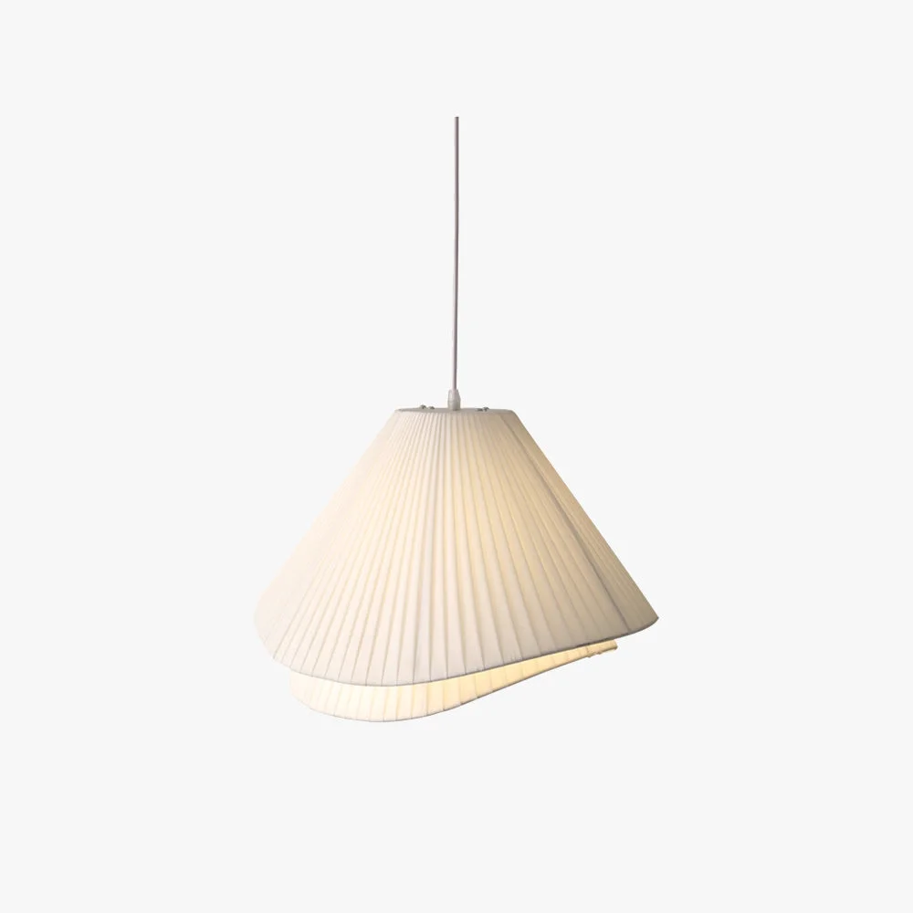 Flexible Renée Minimalist Double Overlap Fabric LED Pendant Light White Healthy
