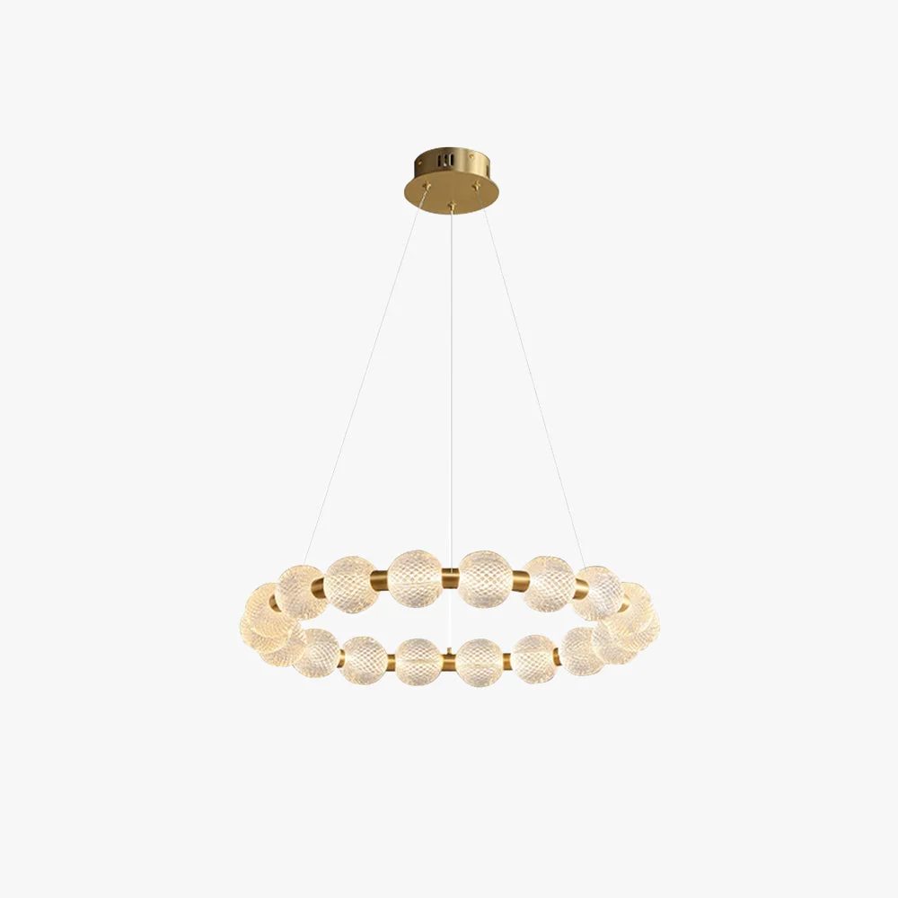 Elite Marilyn Design Ring Metal Pendant Light Gold Aluminium Acrylic Natural