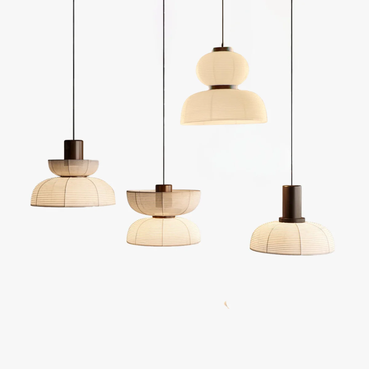 Minimalist Ozawa Retro Fabric Metal Pendant Light 2 Style Advanced