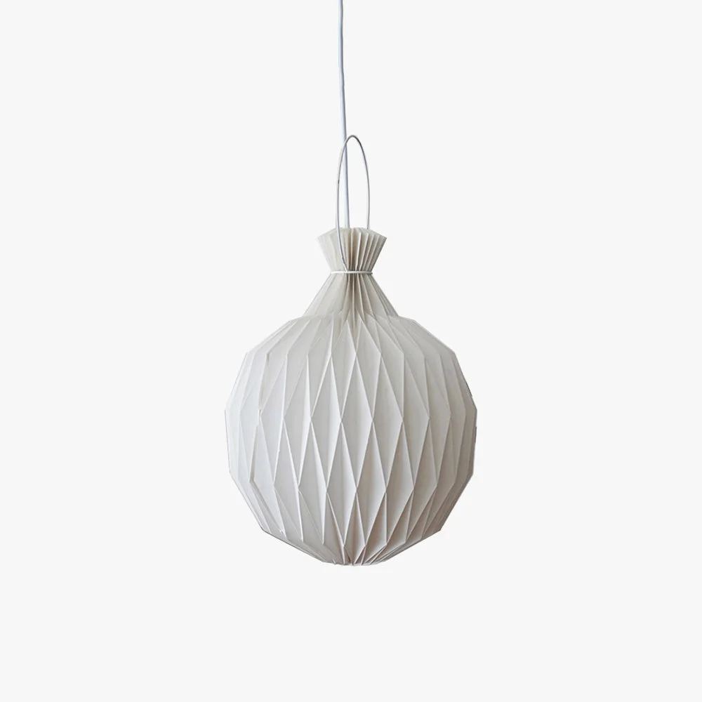 Solid Renée Minimalist Paper Globe Pendant Light White 2 Size Fast