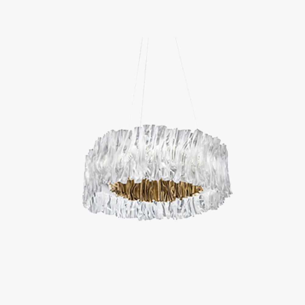Eco-Friendly Kristy Modern Luxury Pleated Pendant Light Circle Acrylic Stainless Steel Outstanding