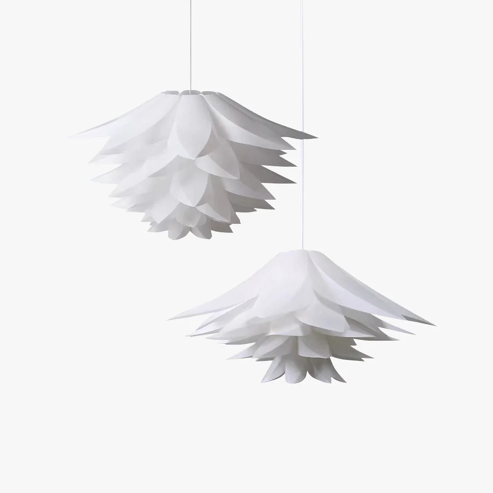 Next-Generation Bella Nordic Minimalist Lotus Pendant Light Metal PVC White Safe
