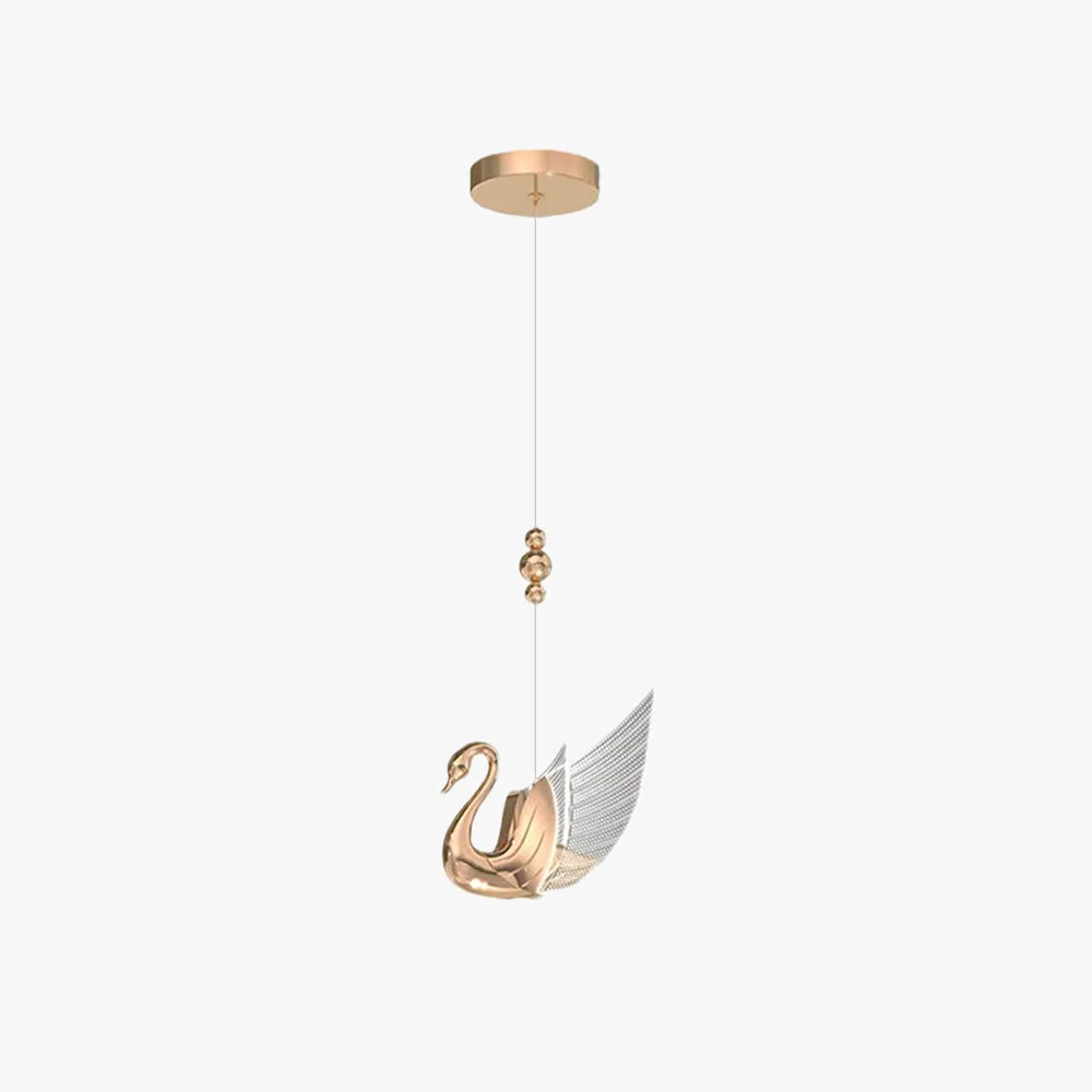 Soft Kady Modern Creative Swan Pendant Light 2 Color Easy-to-Use