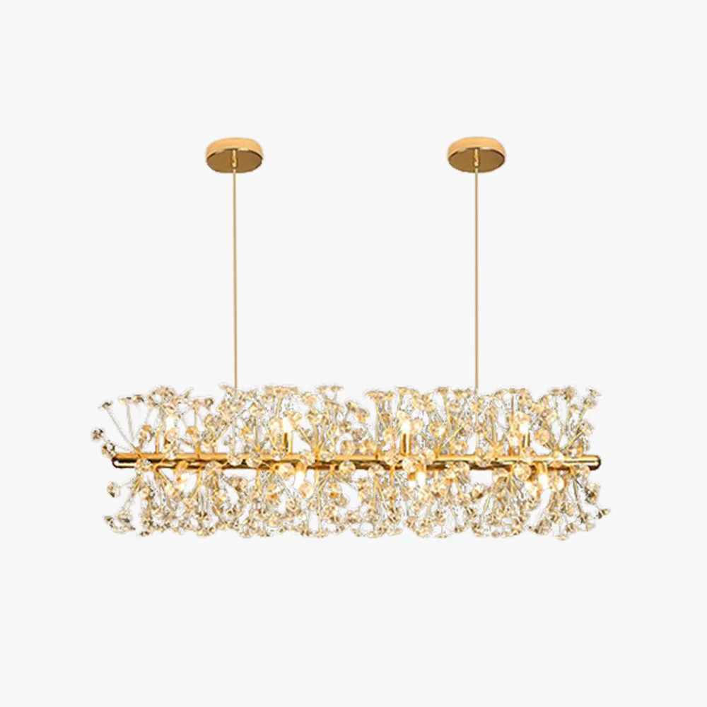 Reusable Lili Luxury Lineal Flower Chandelier Gold Metal Crystal Versatile