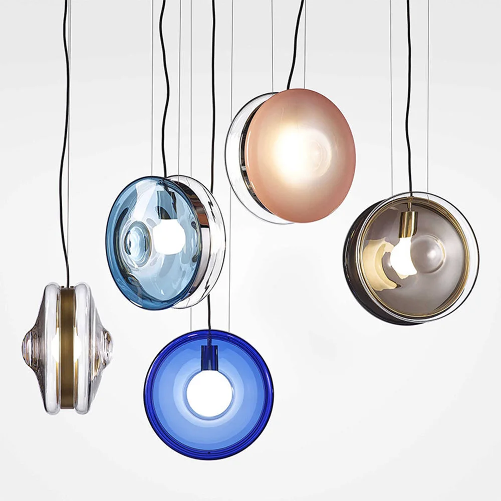 Excellent Hailie Art Round Glass Pendant Light Metal Glass 6 Color Powerful