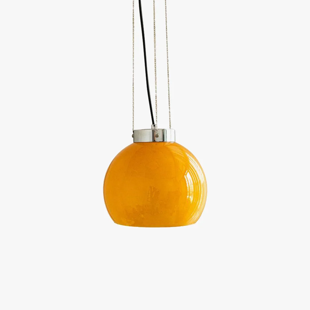Official Hailie Yellow Ball Pendant Light Metal Glass 9.8 Convenient