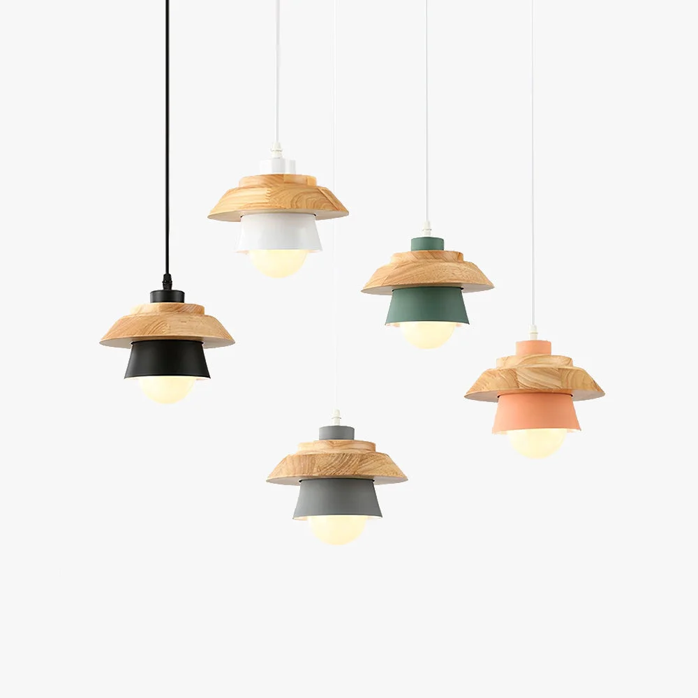 High-Performance Zaid Modern Glass Wood Pendant Light Multi Color Advanced