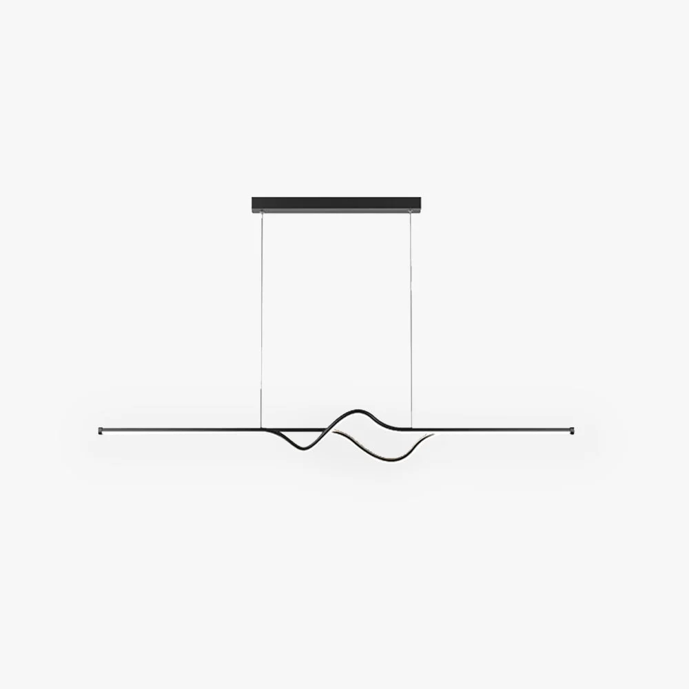 Green Modern Linear Metal Pendant Light Black White Gray Innovative