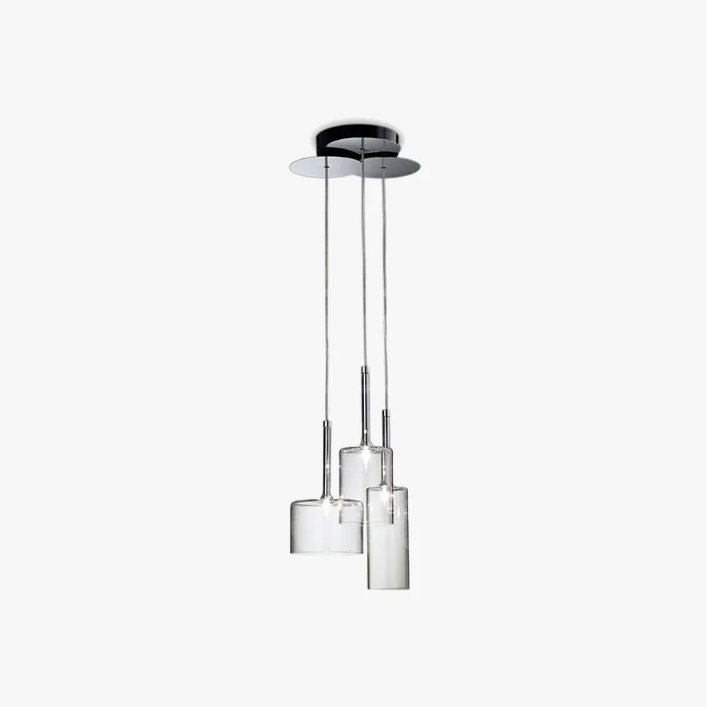 Minimalist Kristy Modern Geometric Cluster Glass Pendant Light Clear Soft