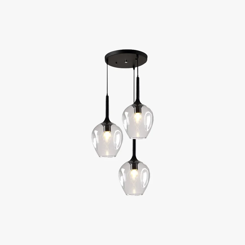 Elite Valentina Nordic Minimalist Cluster Glass Pendant Light Blue Clear Versatile