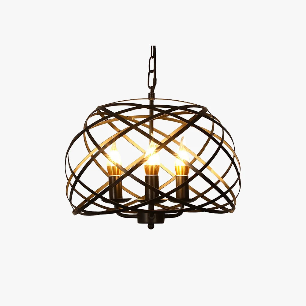Organic Alessio Vintage Retro Stylish Open Cage Candle Chandelier Outstanding