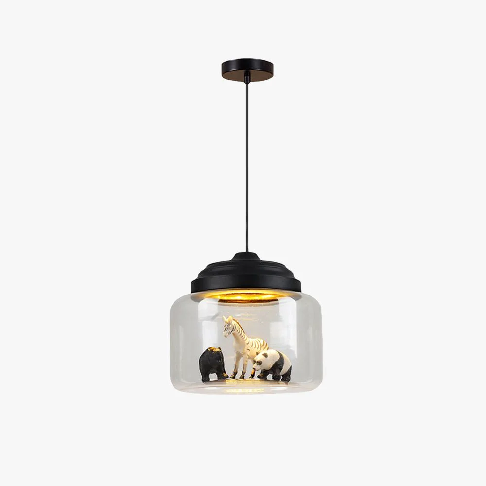 High-Grade Leilani Modern Animals Art Deco Glass Pendant Light Black White High-Quality