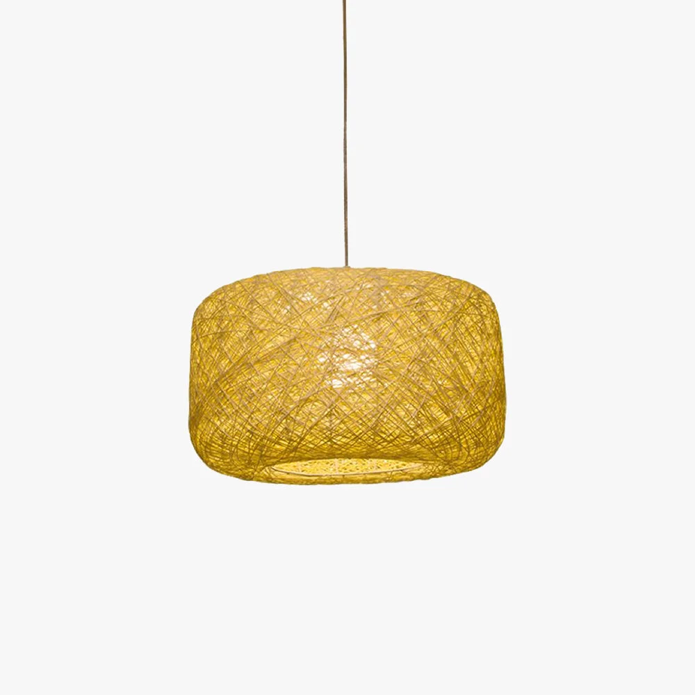 Original Design Natural Cylindrical Lantern Rattan Pendant Light Hallway Clean