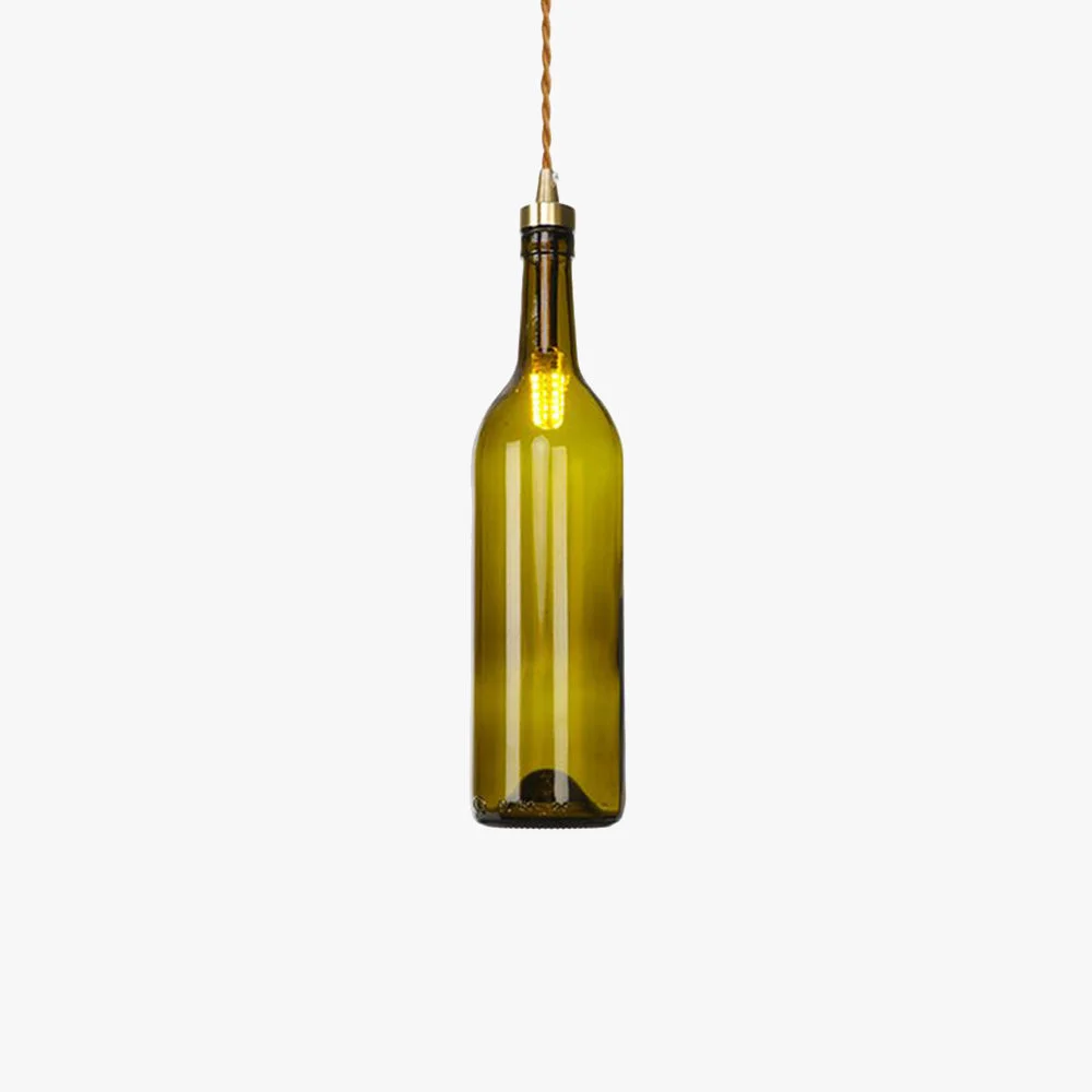 Original Design Hailie Industrial Wine Bottle Glass Pendant Light Colorful Practical