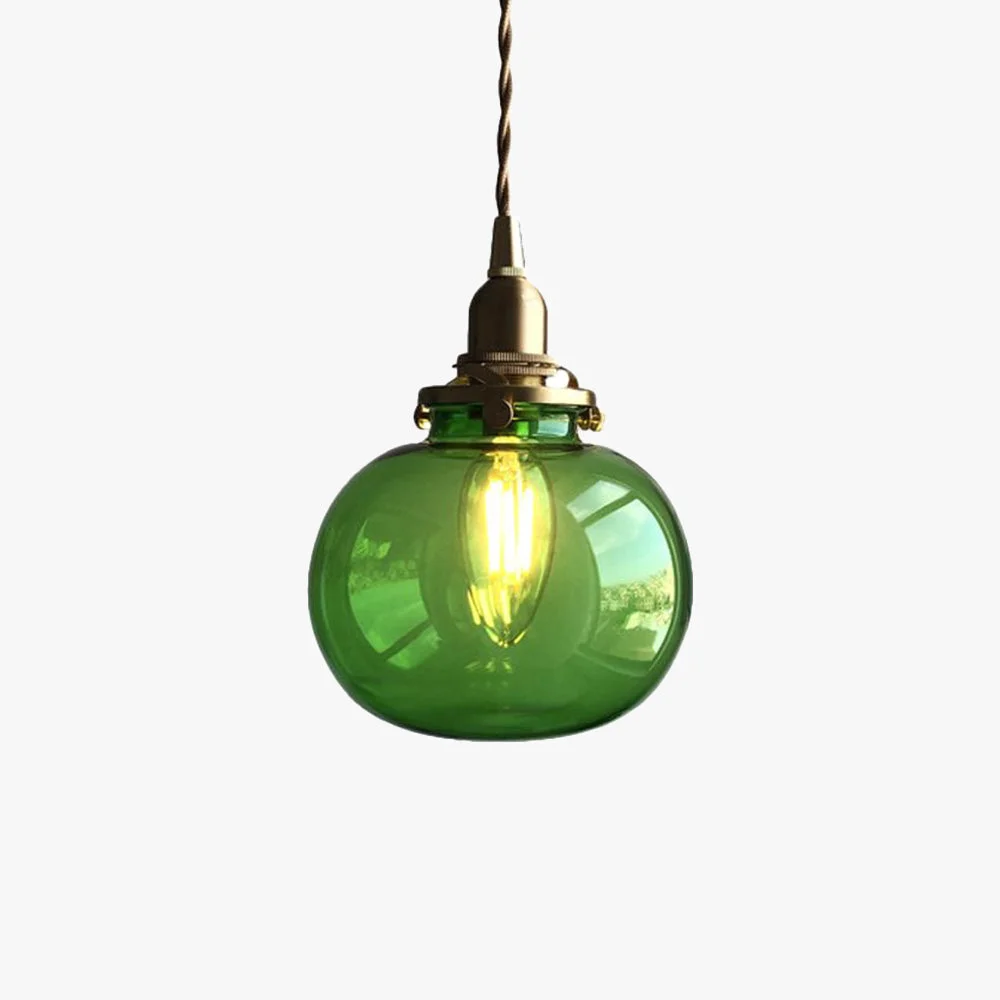 Effective Hailie Retro Oval Glass Metal Pendant Light Green Clear Blackish Green Easy-to-Use