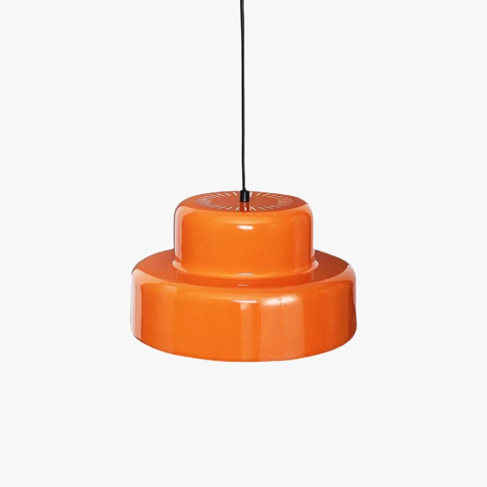Pure Leilani Single Head Vintage Cosy Pendant Light Orange Metal Dining Room Durable