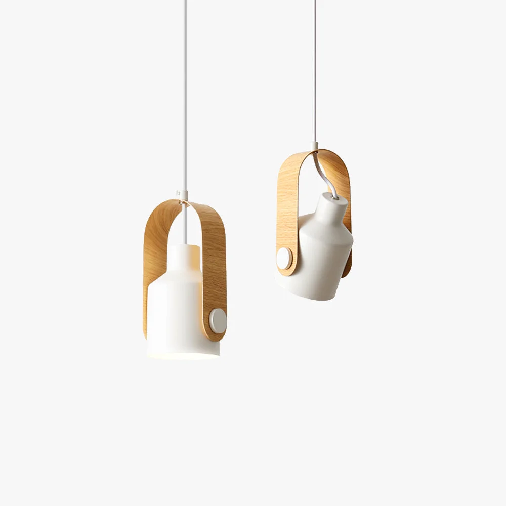 High-Grade Morandi Modern Metal LED Pendant Light White Orange Black Bedroom Efficient