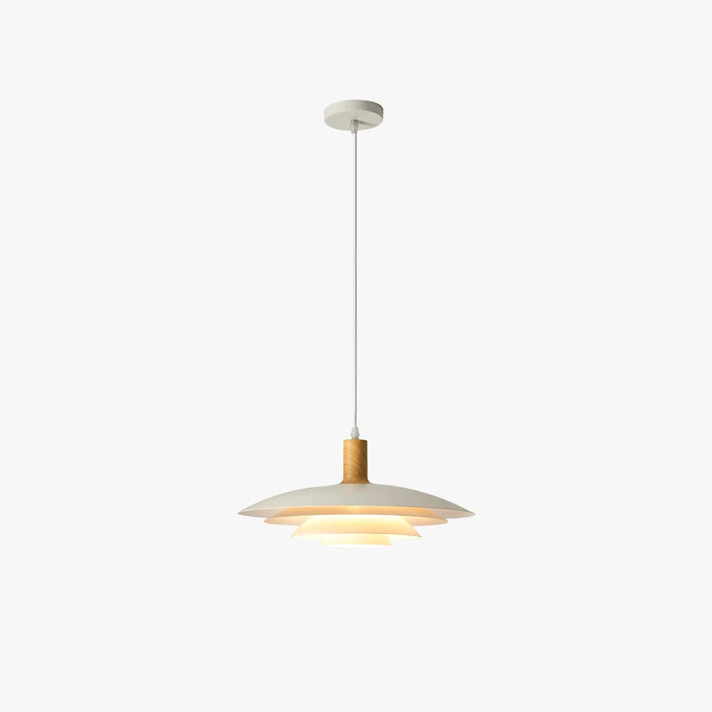 Top-Quality Morandi Modern LED Pendant Light White Wood Metal Bedroom Living Room Luxury