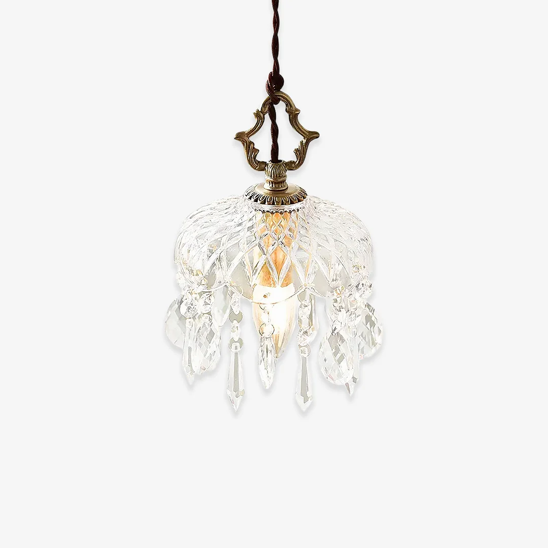 Luxury Vintage Brass Crystal Pendant Lamp Elite