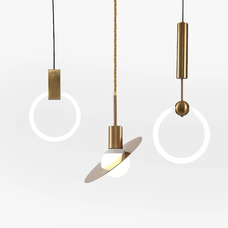 Durable Cooley Modern Nordic Globe Ring Metal Glass Pendant Light Gold Casual