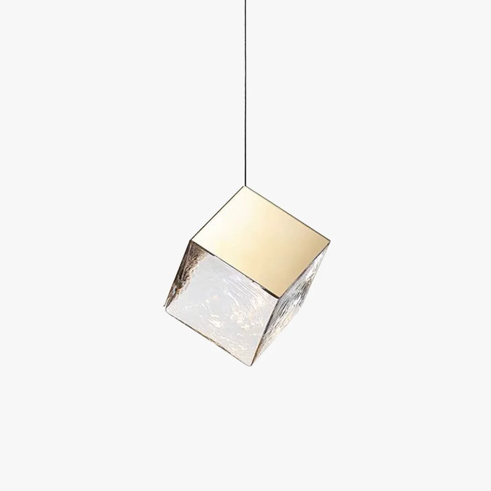 Elegant Kristy Modern Square Metal Pendant Light Gold Living Room Luxury