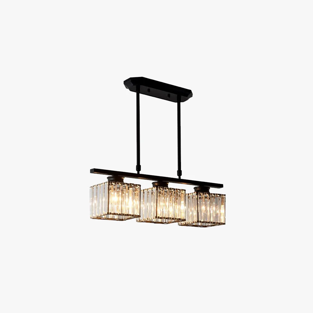 Innovative Kristy Crystal Square Pendant Light Black Gold 3 4 Heads Smart