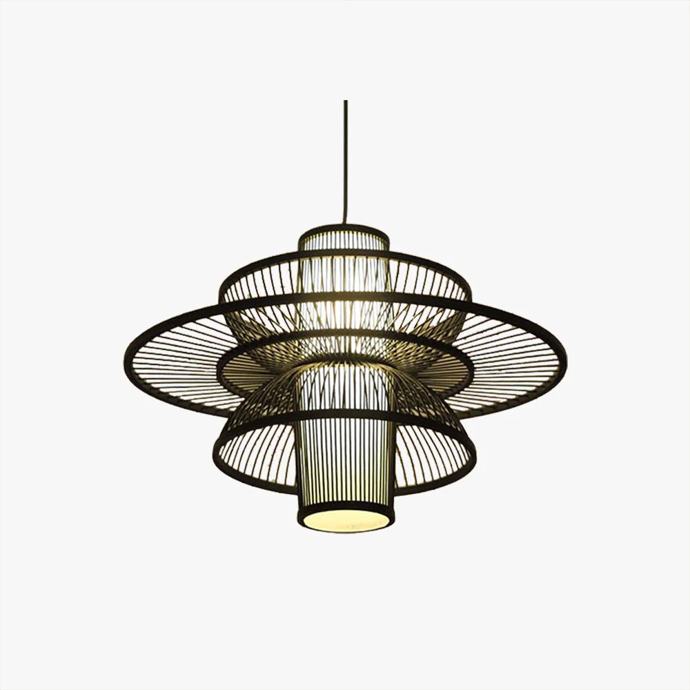 Innovative Muto Lotus-Shaped Rattan Pendant Light 16 19.5 23.5 Exceptional