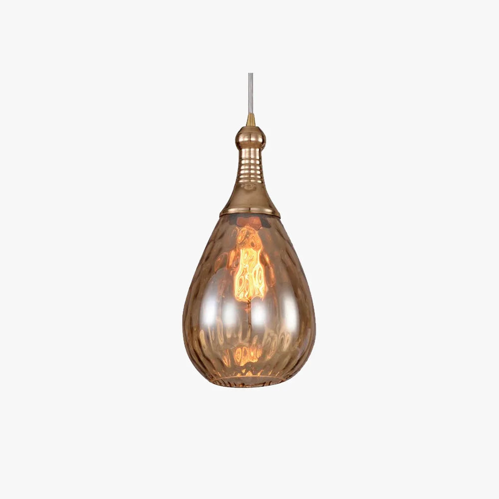 Selected Avi Industrial Teardrop Glass Pendant Light Black Brass High-End