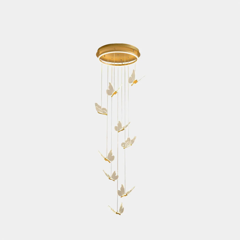 Environmentally Friendly Ophelia Pendant Light Butterfly Modern Luxury Metal Acrylic Gold Corridor Pure