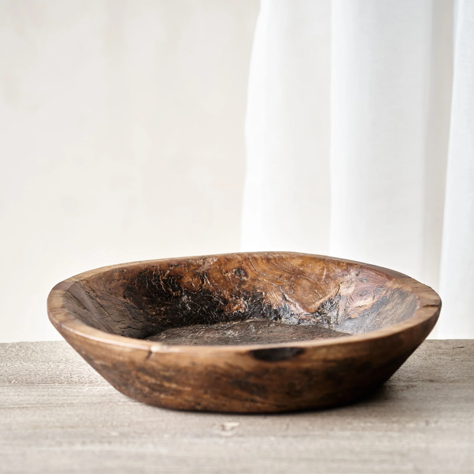 Reusable Vintage Wooden Parat Bowl - Medium Refined