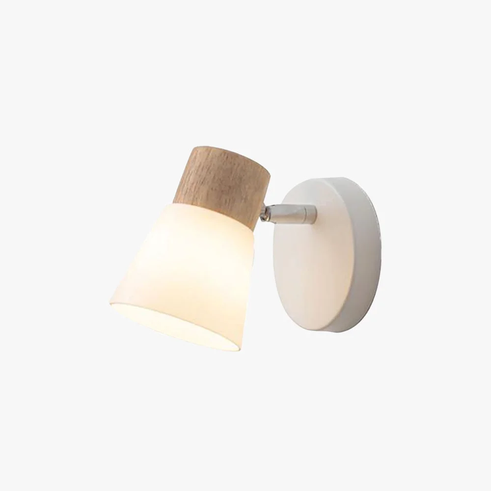 Eco-Friendly Ozawa Wall Lamp Nordic Vanity Mirror Front Wood Glass White Basement Top-Quality