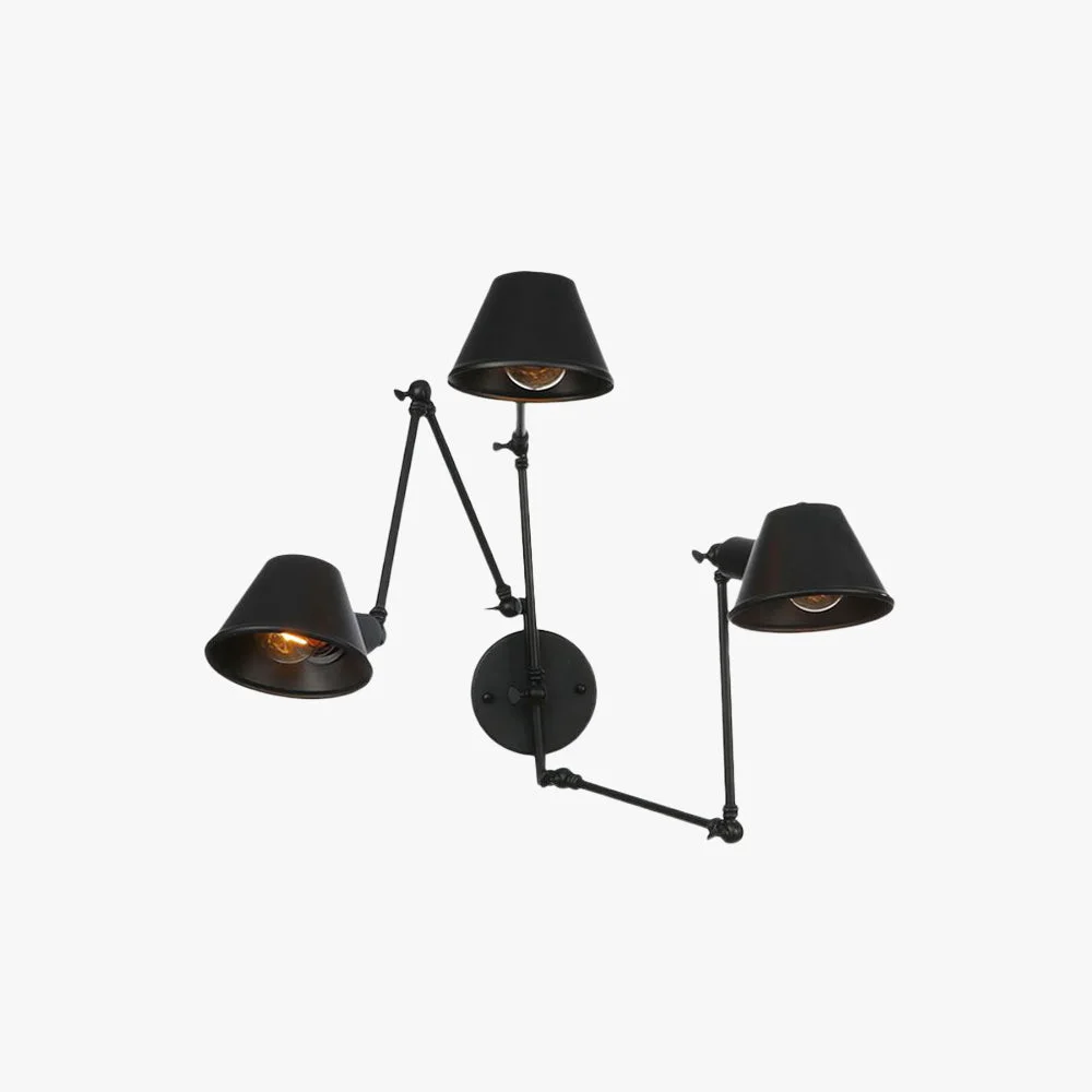 Original Brady Vintage Adjustable Metal Wall Lamp Black Rust Bedroom Minimalist