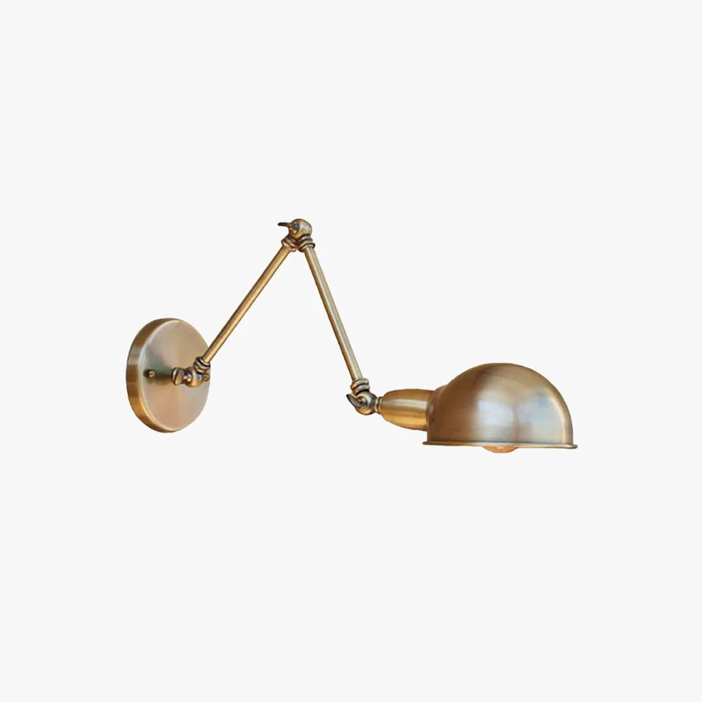 Efficient Brady Hemispheric Adjustable Wall Lamp Brass Antique Brass Chrome Bedroom Premium